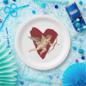 Classical Cupid Romantic Modern Wedding Elegant  Pappteller (Party)