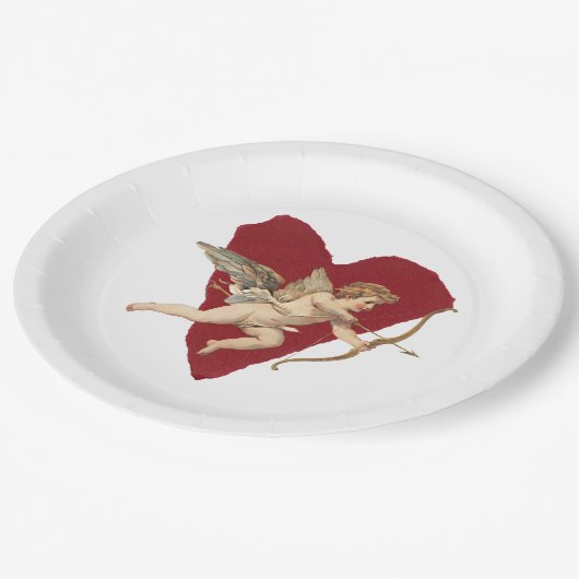 Classical Cupid Romantic Modern Wedding Elegant  Pappteller (Schrägansicht)