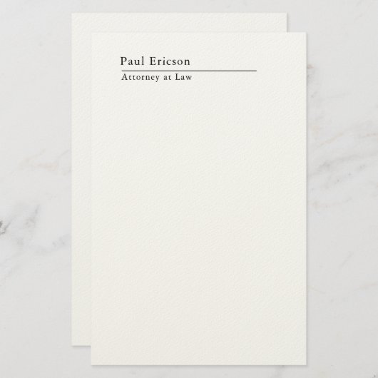 Classical Elegant Plain Professional Briefpapier (Vorne/Hinten)