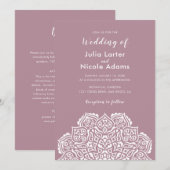 Classical Geometric Mandala Pattern Wedding Einladung (Vorne/Hinten)