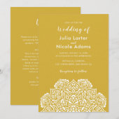 Classical Geometric Mandala Pattern Wedding Einladung (Vorne/Hinten)