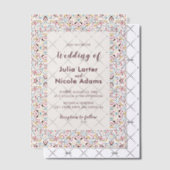 Classical Geometric Mandala Pattern Wedding Pergament Einladungen (Versetzt (Einladung))