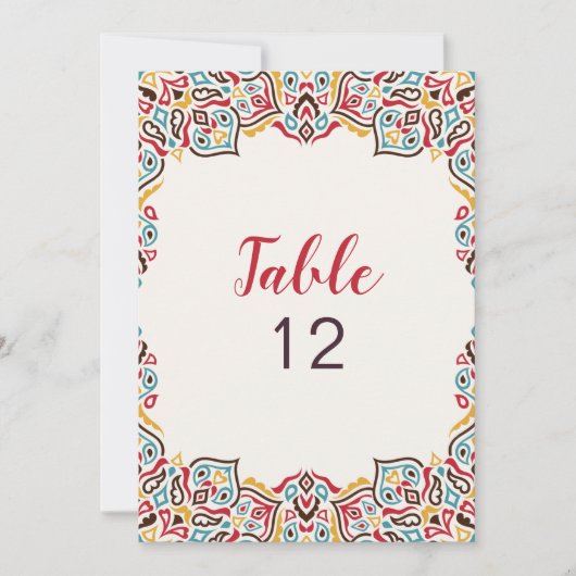Classical Geometric Mandala Wedding Table Number Einladung (Vorderseite)
