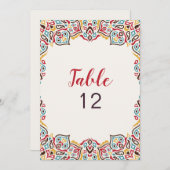 Classical Geometric Mandala Wedding Table Number Einladung (Vorne/Hinten)