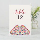 Classical Geometric Mandala Wedding Table Number Einladung (Stehend Vorderseite)