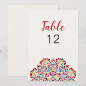 Classical Geometric Mandala Wedding Table Number Einladung (Vorne/Hinten)