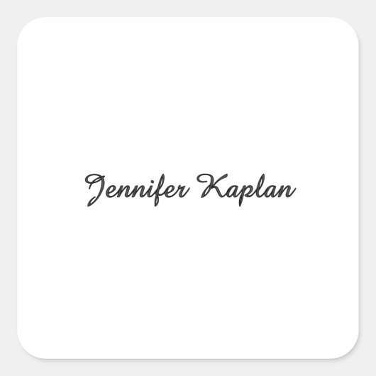 Classical Handwriting Minimalist Professional Quadratischer Aufkleber (Vorderseite)