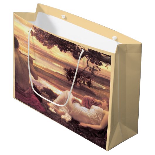 Classical Idyll (von Frederic Leighton) Große Geschenktüte (Vorderseite Schrägansicht)
