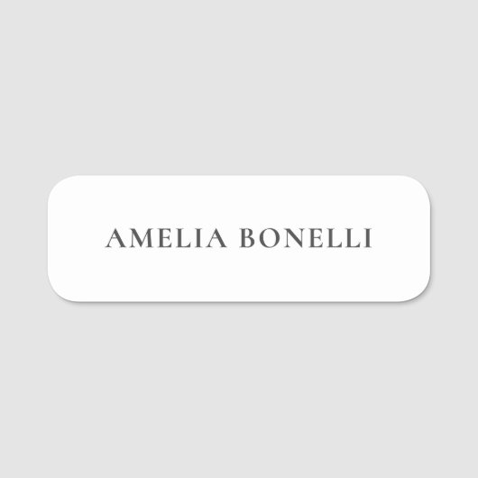 Classical Minimalist Professional Plain Namensschild (Vorderseite)