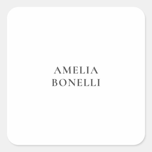 Classical Minimalist Professional Plain Quadratischer Aufkleber (Vorderseite)