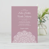 Classical Ornate Art Deco Style Mandala Wedding Einladung (Stehend Vorderseite)