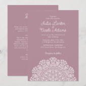 Classical Ornate Art Deco Style Mandala Wedding Einladung (Vorne/Hinten)