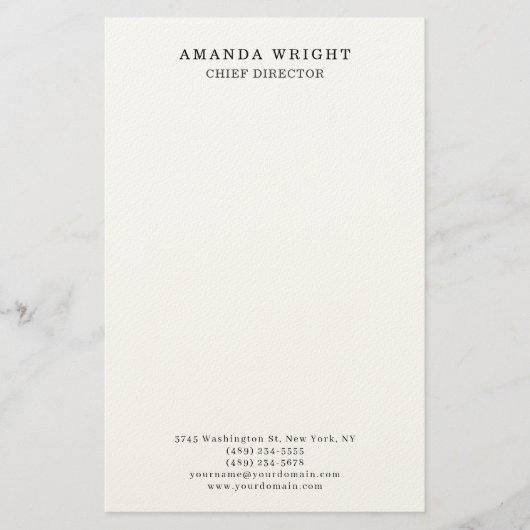Classical Plain Attractive Stylish Business Briefpapier (Vorderseite)