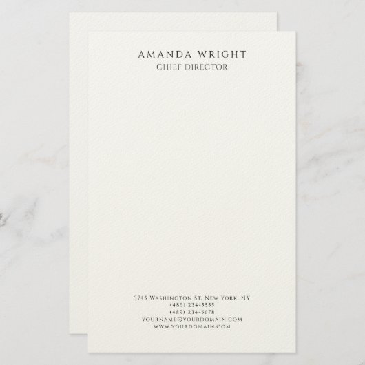 Classical Plain Attractive Stylish Business Briefpapier (Vorne/Hinten)