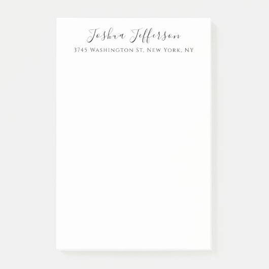 Classical Professional Creative Plain Black White Post-it Klebezettel (Vorderseite)