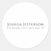 Classical Professional Creative Plain Black White Runder Aufkleber (Vorderseite)