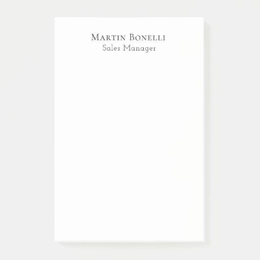 Classical Professional Own Name Information Simple Post-it Klebezettel (Vorderseite)