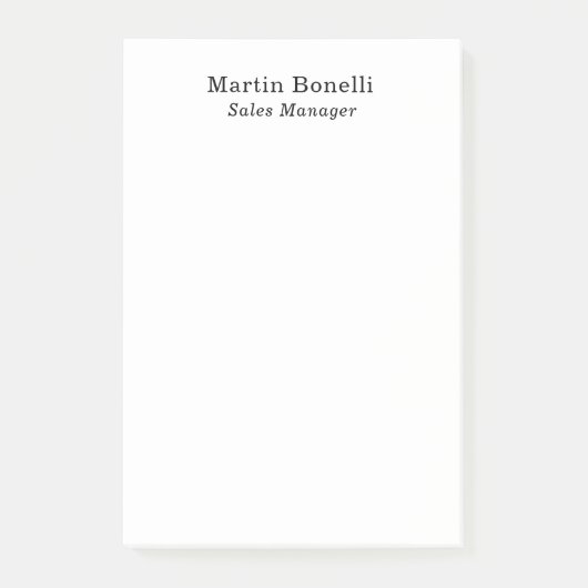 Classical Professional Own Name Information Simple Post-it Klebezettel (Vorderseite)