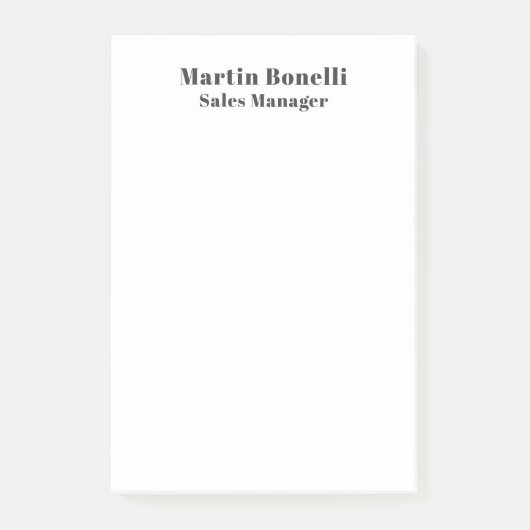 Classical Professional Own Name Information Simple Post-it Klebezettel (Vorderseite)