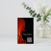 Classical String Music Teacher Professional QRcode Visitenkarte (Stehend Vorderseite)