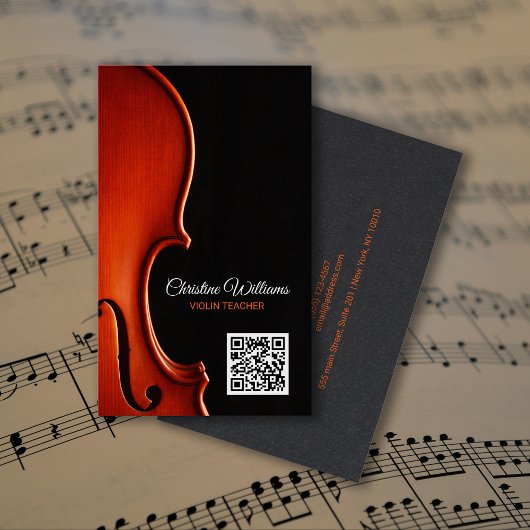 Classical String Music Teacher Professional QRcode Visitenkarte