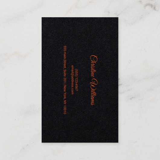 Classical String Music Teacher Professional Visitenkarte (Rückseite)