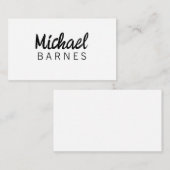 Classical White Minimalist Plain Elegant Begleitkarte (Vorne/Hinten)