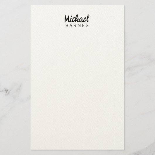 Classical White Minimalist Plain Elegant Briefpapier (Vorderseite)