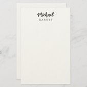 Classical White Minimalist Plain Elegant Briefpapier (Vorne/Hinten)