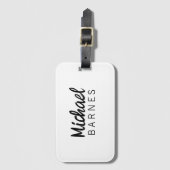 Classical White Minimalist Plain Elegant Gepäckanhänger (Vorderseite Vertikal)