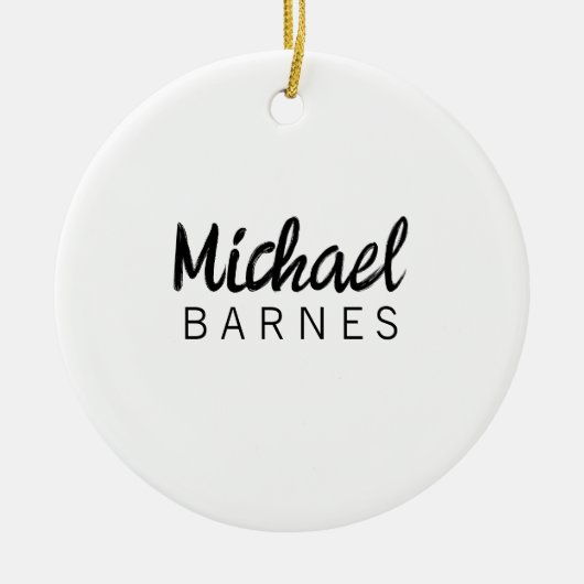 Classical White Minimalist Plain Elegant Keramik Ornament (Vorne)