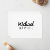 Classical White Minimalist Plain Elegant Mitteilungskarte (Vorderseite/Rückseite Beispiel)