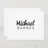 Classical White Minimalist Plain Elegant Mitteilungskarte (Vorne/Hinten)