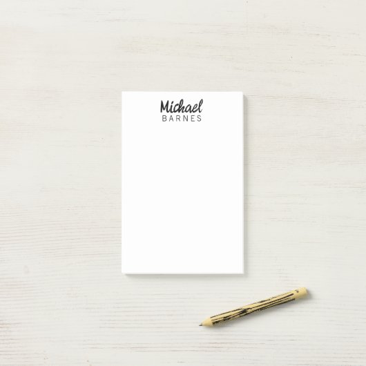 Classical White Minimalist Plain Elegant Post-it Klebezettel (Auf Schreibtisch)