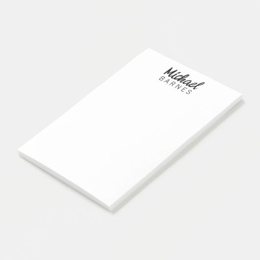 Classical White Minimalist Plain Elegant Post-it Klebezettel (angewinkelt)
