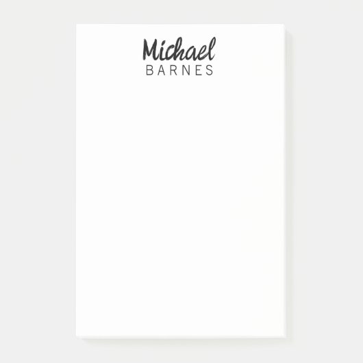 Classical White Minimalist Plain Elegant Post-it Klebezettel (Vorderseite)