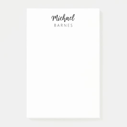 Classical White Minimalist Plain Elegant Post-it Klebezettel (Vorderseite)