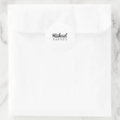 Classical White Minimalist Plain Elegant Runder Aufkleber (Tasche)