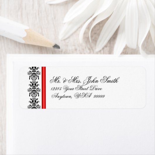 Classico Red Return Address Label (Insitu)