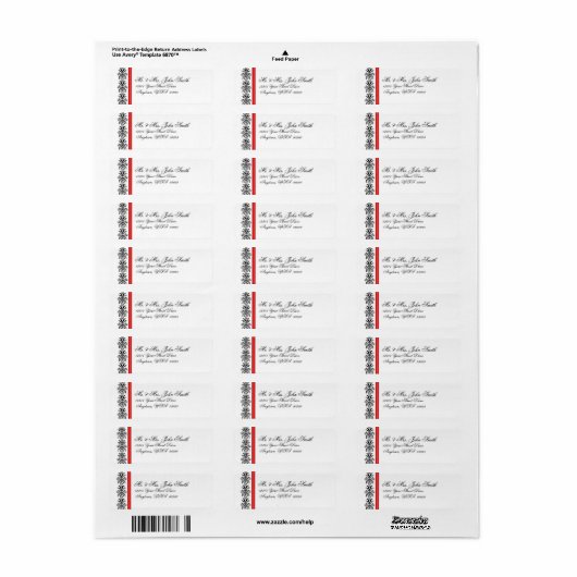 Classico Red Return Address Label (Vorne)