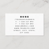 Classino Tennis Club Modernes Ball World Logo Visitenkarte (Rückseite)