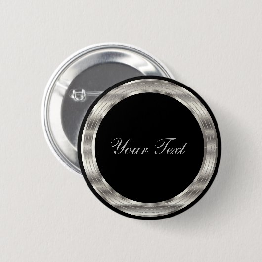Classiy Silver and Black Template Button (Vorne & Hinten)