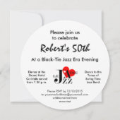 Classo Jazz Musik Geburtstagsparty Einladung (Rückseite)