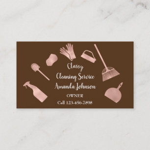 Classreinigungsdienste Goldlogo Rose Visitenkarte
