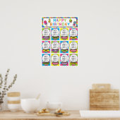 Classroom Birthday Board in Candy Theme Poster (Küche)