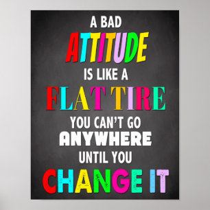 Classroom Decor, Change Attitude, Inspirational Poster