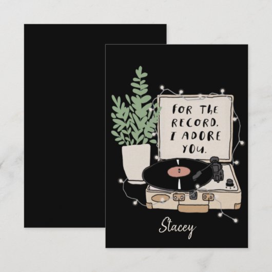 Classroom "For the Record, I Adore You" V'Day Card (Vorne/Hinten)