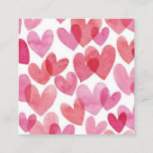 Classroom Pink and Red Heart Square V'Day Card Begleitkarte (Rückseite)