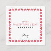 Classroom Pink and Red Heart Square V'Day Card Begleitkarte (Vorderseite)