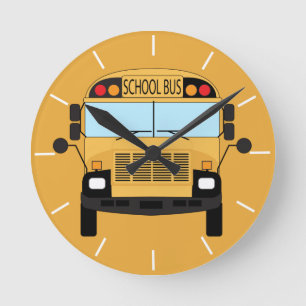 Classroom Teacher and School Bus Driver Runde Wanduhr